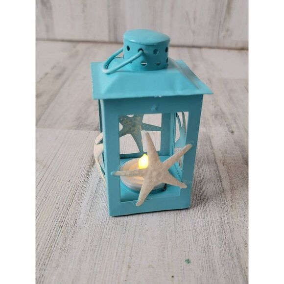 Mini metal tea light star lantern ornament Xmas decor - Picture 1 of 7